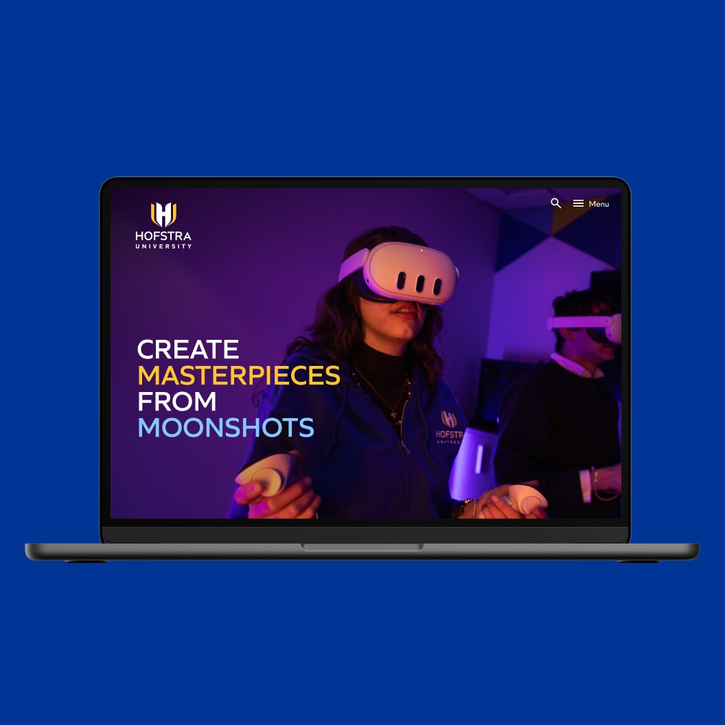 Preview of redesigned Hofstra website on desktop screen